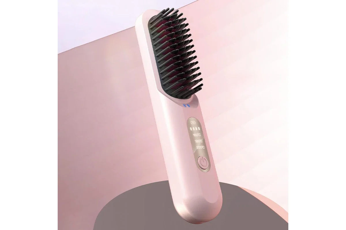 Electric Hair Straightening Brush – 3-Temperature Heated Hair Comb
