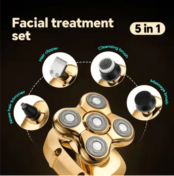 5-in-1 Professional Men’s Shaver – Electric Rotary Grooming Kit