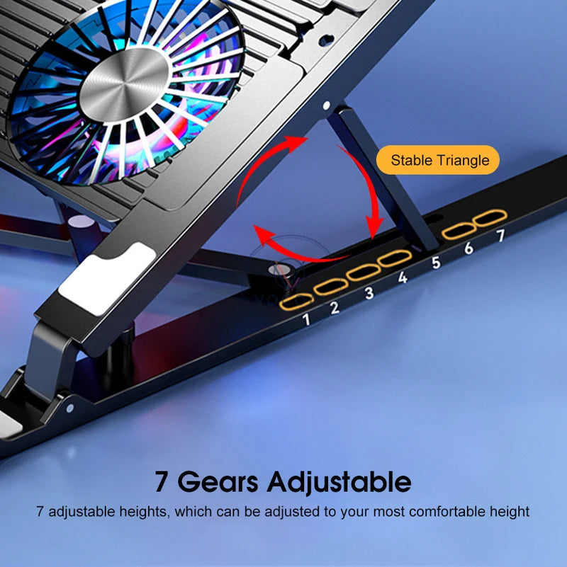 Dual Fan Laptop Cooling Stand – Adjustable Aluminum Laptop Stand with Cooling Fans