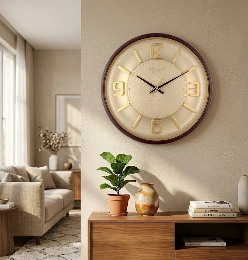 Royal Minimal Gold Wall Clock – Elegant Modern Decorative Clock for Home