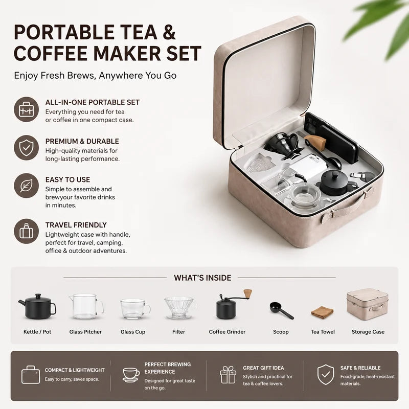 Portable Coffee Brewing Travel Kit – Compact Coffee Maker Set for Travel