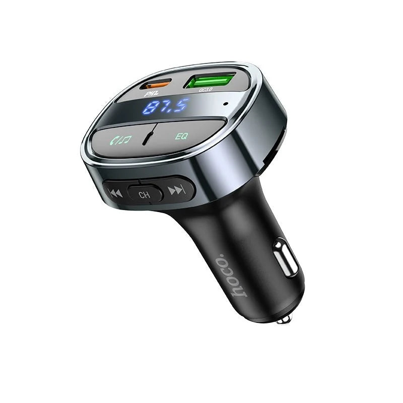 HOCO E70 Car FM Transmitter – Wireless FM Audio Adapter with Digital Display