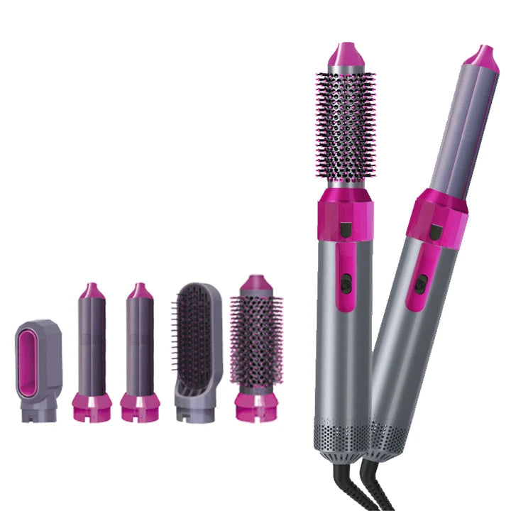 5-in-1 Hot Air Styler & Curling Brush – Hair Dryer, Volumizer & Styling Tool