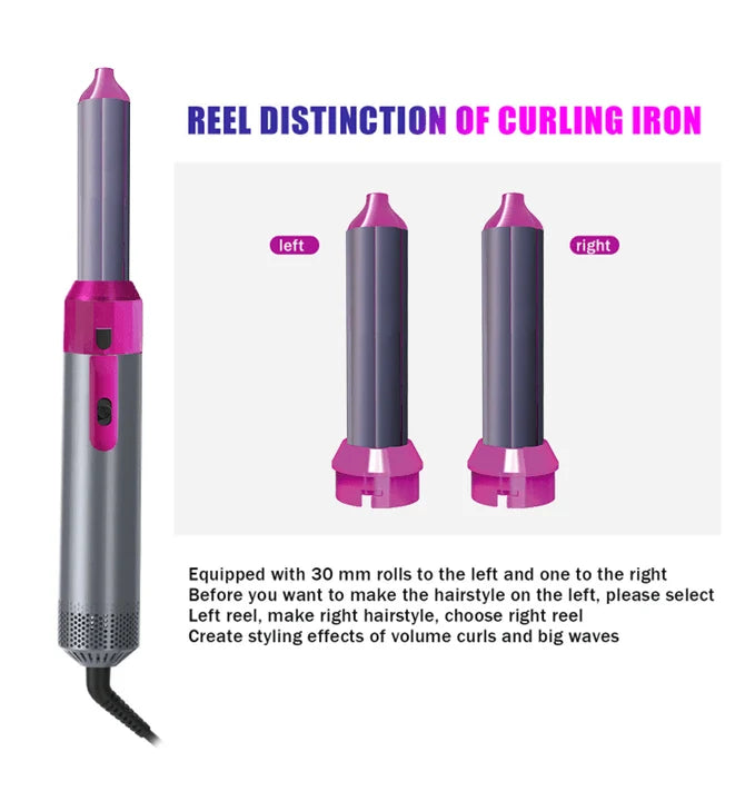 5-in-1 Hot Air Styler & Curling Brush – Hair Dryer, Volumizer & Styling Tool