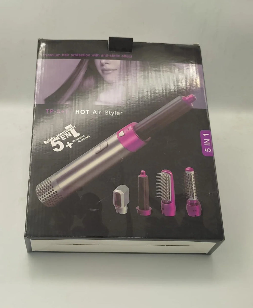 5-in-1 Hot Air Styler & Curling Brush – Hair Dryer, Volumizer & Styling Tool