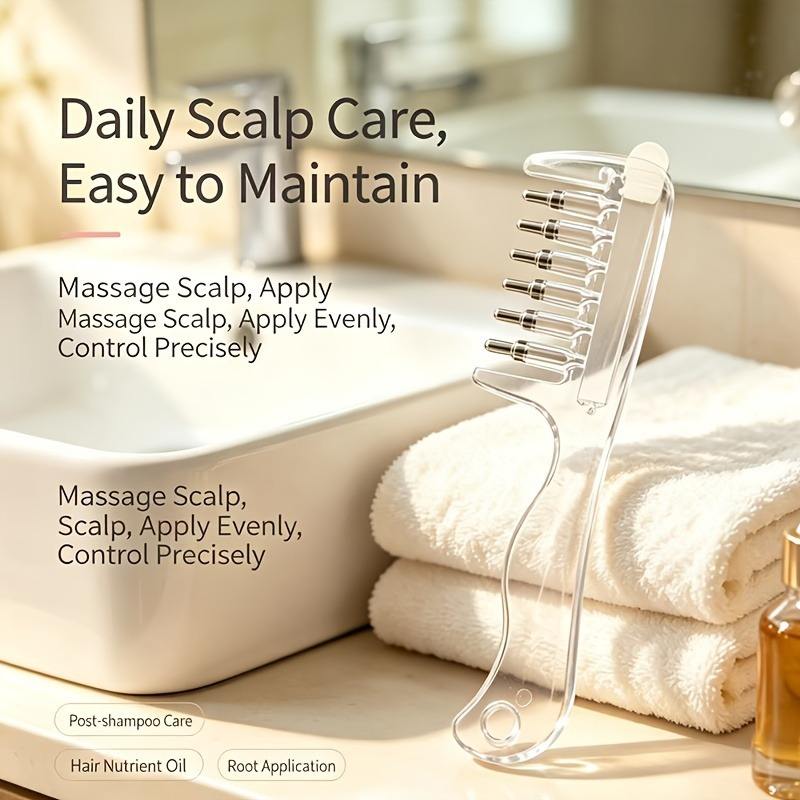 Hair Oil Applicator Comb – Scalp Massager & Liquid Dispenser