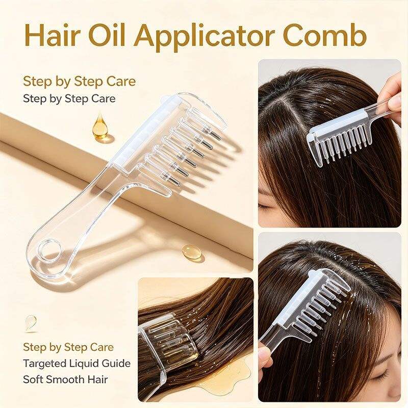 Hair Oil Applicator Comb – Scalp Massager & Liquid Dispenser