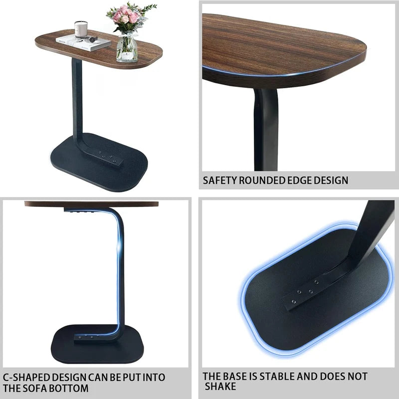 Modern Side Table for Living Room – Slim End Table with Space-Saving Design