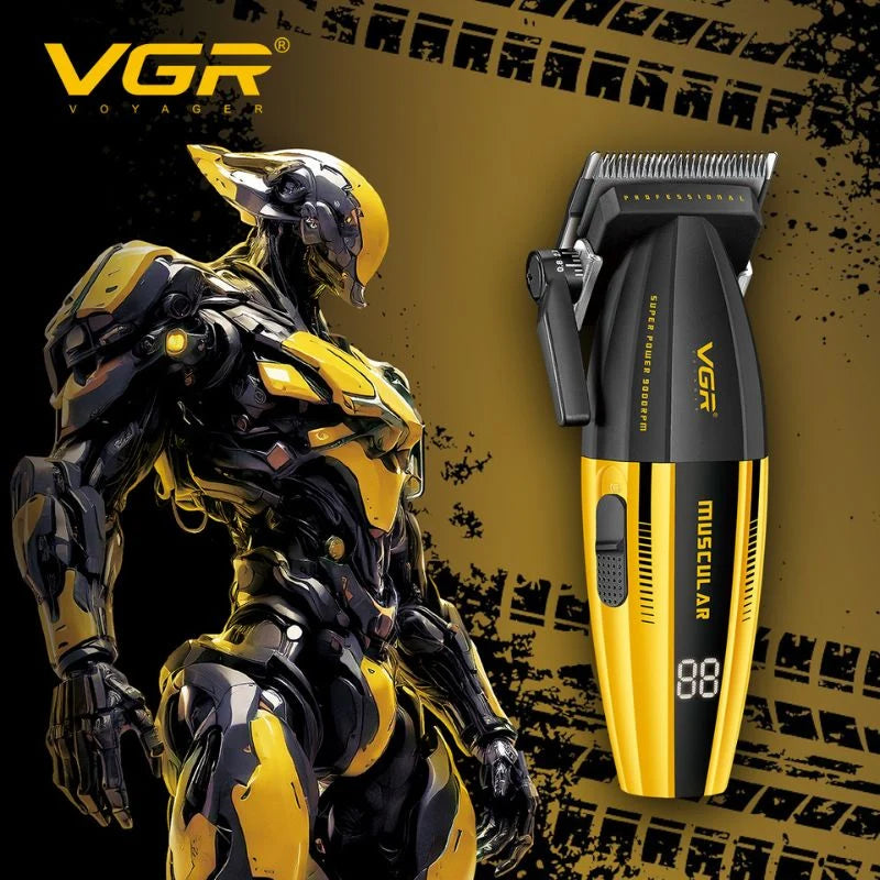 VGR V-285 Muscular Hair Clipper – 9000 RPM Rechargeable Trimme
